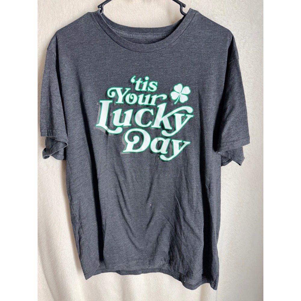 Way To Celebrate St Patricks Day Lucky Day Graphic T-Shirt XL Charcoal Grey
